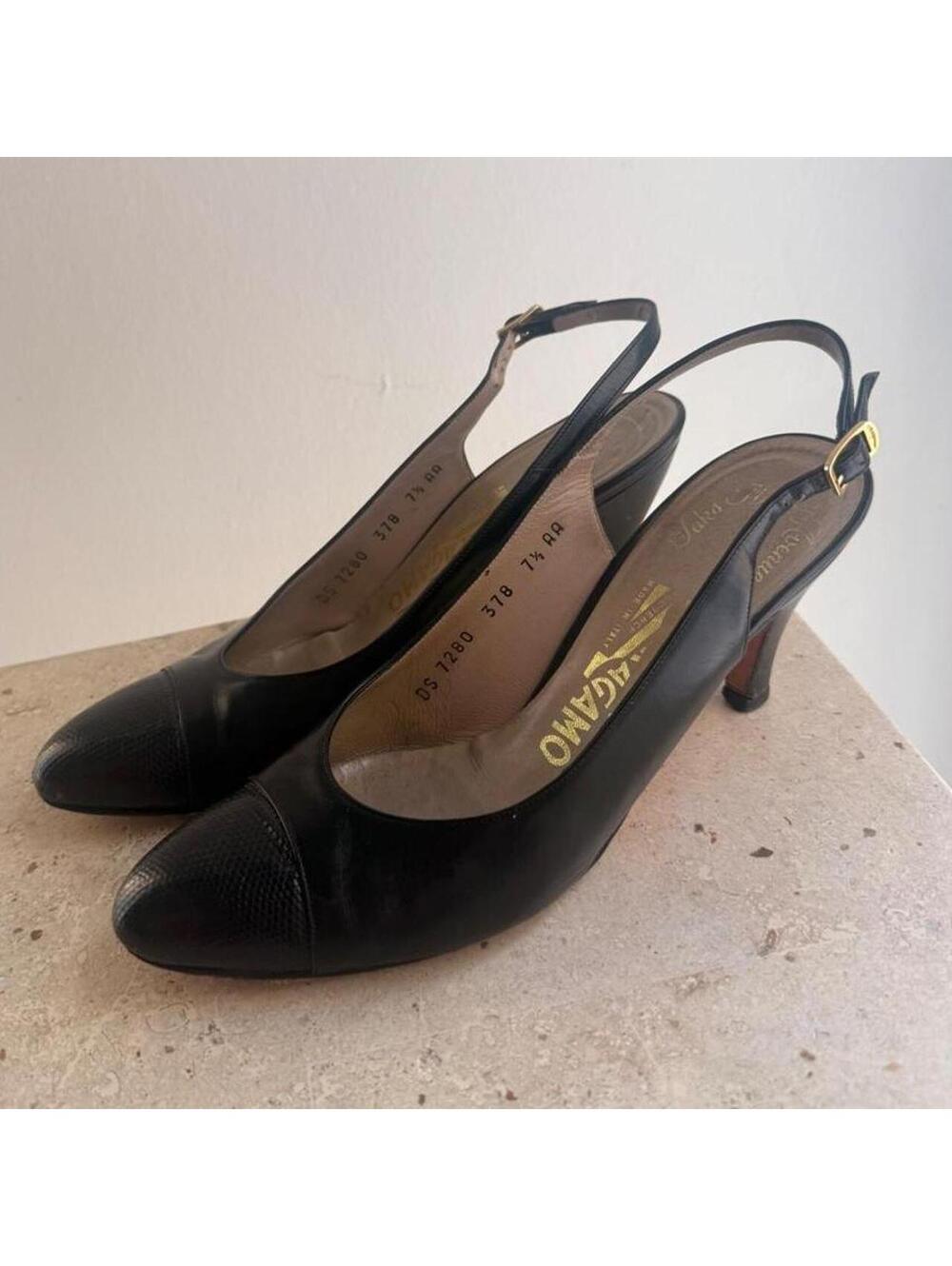 Salvatore Ferragamo Women's Black Kitten Heels